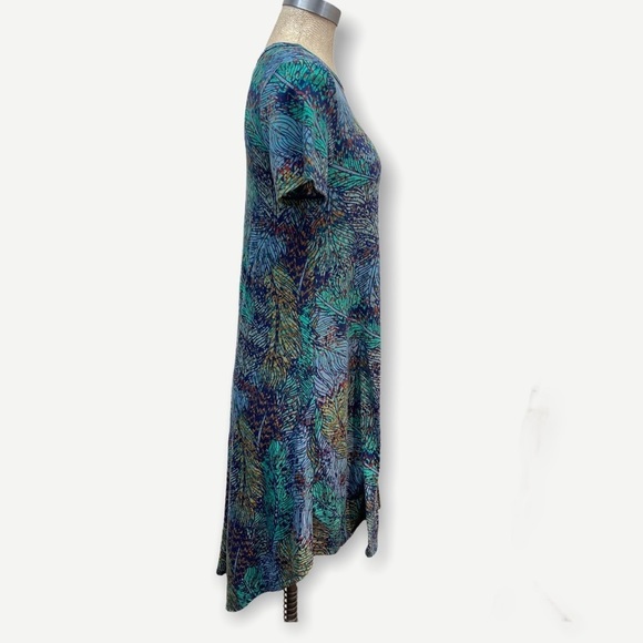 Lularoe feather print hi‎ low carly dress xxs - Picture 2 of 6